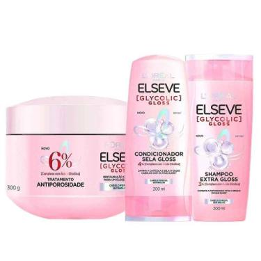 Imagem de Elseve Glycolic Gloss Kit - Shampoo + Condicionador + Creme de Tratame