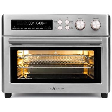 Imagem de Forno de Convecção 10 em 1, 24,8L com Livro de Receitas e Acabamento em Aço Inoxidável Escovado, 110V 1750W, VAL CUCINA, Prata