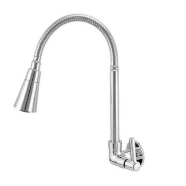 Imagem de Torneira Cozinha Parede Gourmet Colors PRETA Mangueira Silicone 1/4v -