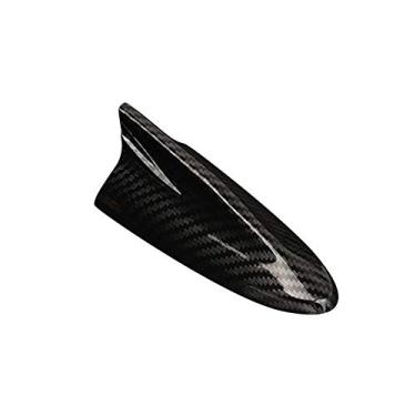 Imagem de idain Antena de barbatana de tubarão, antena decorativa de teto universal para porta-malas SUV (textura de fibra de carbono)