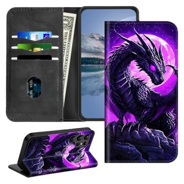 Imagem de HEAKIERG Capa magnética para Sansung Galaxy S25 Ultra 5G de 6,9 polegadas com suporte para cartão, capa protetora à prova de choque com bloqueio de RFID, compartimento para cartão de crédito, capa