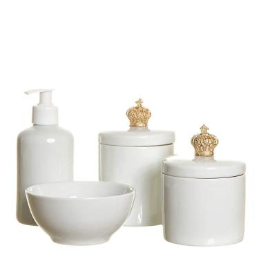 Imagem de Potes, Molhadeira E Porta ÁlcoolGel Com Corôa Quarto Bebê