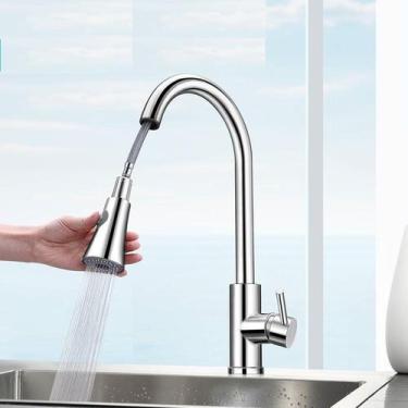 Imagem de Torneira cozinha gourmet curva extensivel - cromada - mg42 - MG METAIS