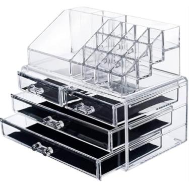 Imagem de Organizador de Cosméticos Acrilico 4/5 Gavetas Maquiagem,Apropriado para cosméticos, joia e todos os tipos do armazenamento dos artigos(4 Gavetas)