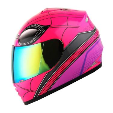 Imagem de Capacete de motocicleta wow Spider Pink Full Face Youth M