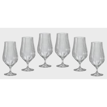 Imagem de Jg 6 Taças P/Cerveja Bohemia Tulipa Optic Em Cristal 540ml
