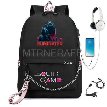 Imagem de Mochila escolar Anime Lula Jogo Adolescentes Mochila Escola