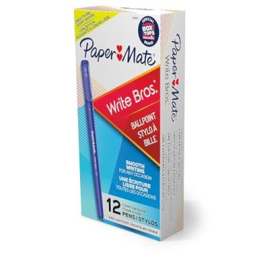 Imagem de Paper Mate Pap3311131 - Caneta Esferográfica Write Bros Stick 12 Unidades (Pacote Com 1) Azul