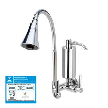 Imagem de Torneira Gourmet Flexível Filtro Parede Cone Cromada C51 - Furkin