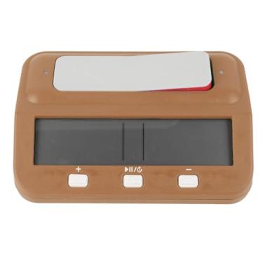Imagem de Timer de Xadrez Com Memória de Atraso de Alarme, Contagem Digital do Relógio para Competições de Jogos de Tabuleiro de Xadrez (Bronzeado)
