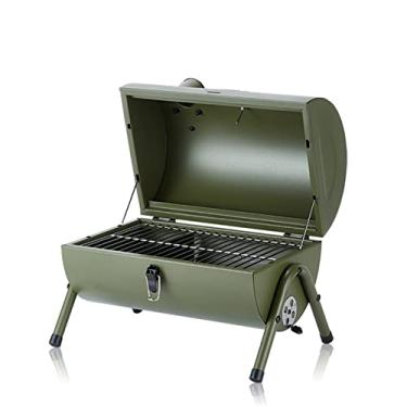 Imagem de Churrasqueira portátil integrada para acampamento ao ar livre fogão redondo para churrasco (cor: verde)