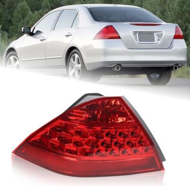 Imagem de KAMDKI Luz traseira do lado esquerdo do motorista para Honda Accord LX EX EXL Sedan 2006 2007, conjunto de lâmpada traseira de 4 portas, lente vermelha e caixa com lâmpada LH 33551SDAA32 HO2818130