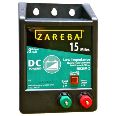 Imagem de Zareba EDC15M-Z Carregador de cerca elétrica de baixa impedância operado por bateria de 38 km