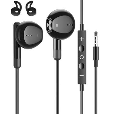 Imagem de UMEIZXIN Fones de ouvido com fio com microfone, fones de ouvido com fio, estéreo Hi-Fi, graves potentes e áudio cristalino, compatível com iPhone, iPad, Android, a maioria dos computadores com