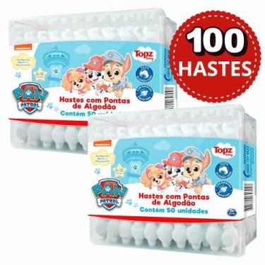 Imagem de KIT 100 UND Hastes com Pontas de Algodão Topz Baby Patrulha Canina Cot