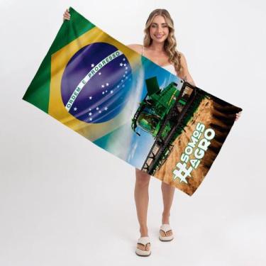 Imagem de Toalha de Praia - Colheitadeira Patriota Rústica - Texmil