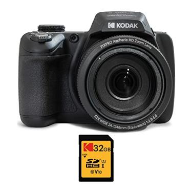 Imagem de Kodak PIXPRO AZ528 Câmera digital Astro Zoom de 16 MP com zoom de 52x e tela LCD de 3 polegadas (preto) pacote com cartão de memória SDHC Classe 10 UHS-I U1 de 32 GB (2 itens)
