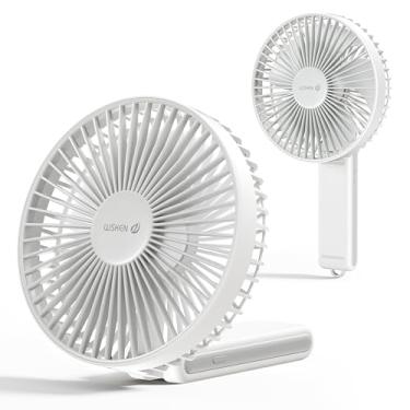 Imagem de WSKEN Ventilador portátil portátil - Ventilador de mesa dobrável de 15 cm, silencioso de 180° com bateria, tempo máximo de resfriamento de 20H, recarregável de 4000 mAh, 4 velocidades, essencial para
