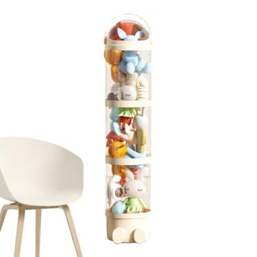 Imagem de Tubo Organizador De Brinquedos - Tubo Vertical Para Brinquedos 162 Cm | Balde Transparente Para Exposição De Bonecas, Organizador Com 4 Camadas Para Quarto De Bebê, Crianças E Dormitório