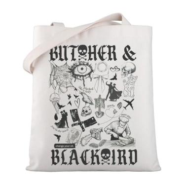 Imagem de WSNANG Bolsa de ombro Butcher and Blackbird Merch Book Club para amantes de livros, romance escuro, leitor de livros, presente, Butcher Tb