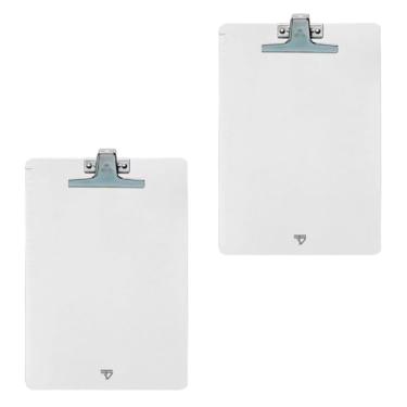 Imagem de Prancheta Acrílico Ofício Preta Garra Metal - Kit C/ 2 Un