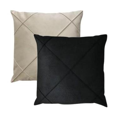 Imagem de Kit 2 Capas para Almofada Drapeada em Veludo Quadrada 43x43 com Enchim