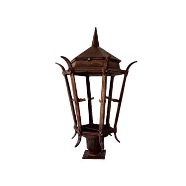 Imagem de Luminária Palha Para Coluna 75cm Ferro Fundido Pronto Artes