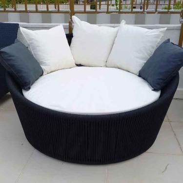 Imagem de Chaise Palmeira Em Corda Náutica Preta