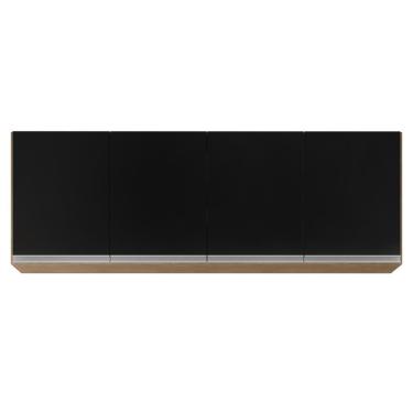 Imagem de Armário Aéreo 160cm 4 Portas Nevada Castanho/preto - Lumil Móveis