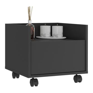 Imagem de Gabinete Armário Banheiro 40Cm Com Rodízios Multimóveis V5035 Preto Preto