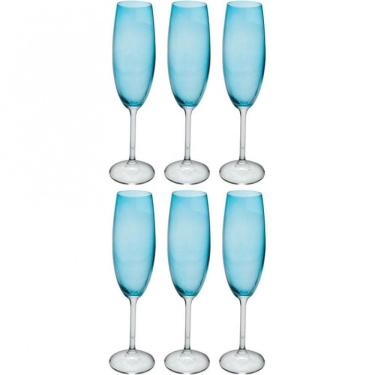 Imagem de Conjunto De Taças Para Champanhe Bohemia 57932 220ml 6 Peças Azul
