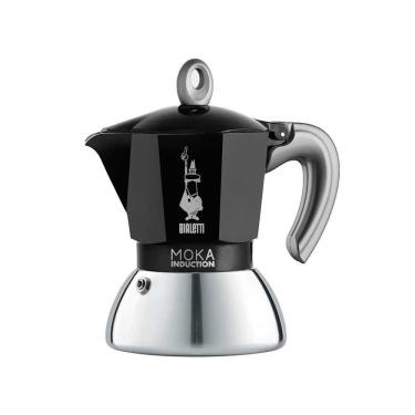 Imagem de Cafeteira Italiana Bialetti Moka Induction Em Alumínio 6 Xícaras Preto