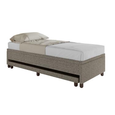 Imagem de Base Box Solteiro Com Cama Auxiliar Com Colchão Conjugado Linho - Skybox Cor Marrom
