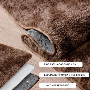 Imagem de Jogo Tapete Passadeira Quarto 2 Uni Mescl Marrom 50 X 140 Cm