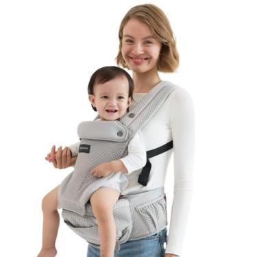Imagem de Porta-bebês Momcozy 2 em 1 com assento de quadril para 20 kg AirMesh G