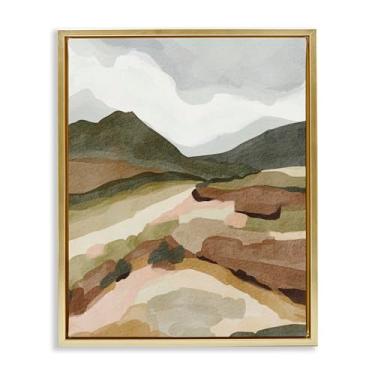 Imagem de Stupell Industries Arte de parede em tela flutuante emoldurada dourada Desert Land Beauty por Nikita Jariwala, 25 x 31