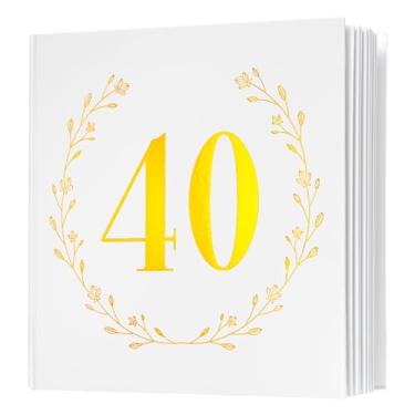 Imagem de Calculs Álbum De Fotos Aniversário 1984 Para Pais, Lembranças, Festa 40º Aniversário, Polaroid, Quadrado Dourado 8,5" Com Páginas Brancas E Filme Instantâneo