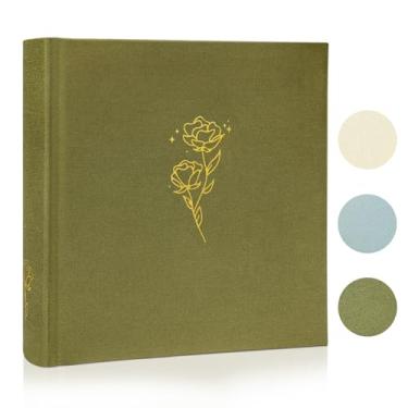 Imagem de kuword Álbum De Fotos Premium 4X6, 200 (Com Espaço Para Escrever), Livro Sem Ácido Casamento, Família, Bebê, Formatura, Álbuns Aniversário (Olive)