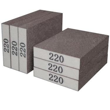 Imagem de SACKORANGE Pacote Com 6 Blocos De Lixa Manual, Grão 220, Esponja Lavável E Reutilizável, Ideal Para Panelas, Pincéis, Vidros, Madeira Metal (Grão 220)