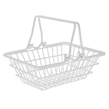 Imagem de Cesta De Compras Para Crianças, Mini Cestas Arame, Pequena Ferro Com Alça, Organizadora Cosméticos Malha, Recipientes Decorativos Mesa, , 14 X 10 6 Cm