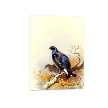 Imagem de Animais Pinturas Famosas Arte Parede-Fotos Lona para Sala de Estar-Pássaros negros-Pôster e Imprimir Decoração 60x85cm24x33in Tela Embrulhada