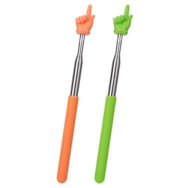 Imagem de Dumero Bastão extensível para ponteiro de dedo, bastão longo telescópico retrátil para escola, itens essenciais para sala de aula, verde laranja