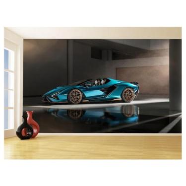 Imagem de Papel De Parede 3D Carro Lamborghini V12 Sian 3,5M Car223 - Você Decor