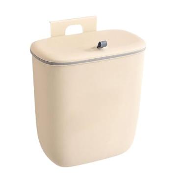 Imagem de DimyFew Lixeira de compostagem com tampa, grande capacidade, montada na parede, pequena lixeira suspensa, para, embaixo da pia, trailer, 12l