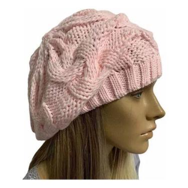 Imagem de Touca Caída Tricô Gorro Boina Beanie Lã Masculina Feminina Macio Quent
