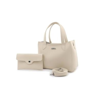 Imagem de Bolsa Feminina Lorena Média Estruturada Para Trabalho Eventos e Dia a Dia Retta (Marfim)