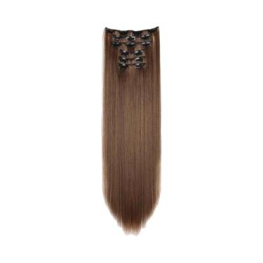 Imagem de Loira Preta 24 Polegadas Longas Extensões De Cabelo Sintético Reto 16 