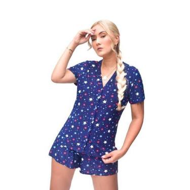 Imagem de Pijama Adulto Feminino Curto Aberto Liganete Estampado Blogueira - Nan