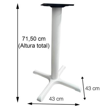 Imagem de Mesa ômega Ferro Branco 74 Cm (alt) Base Em X Tampo Mdp Redondo Cinza 80 Cm (larg) X 2,50 Cm (alt)