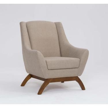 Imagem de Poltrona Dekorien Juliet Linho Premium Alto Acabamento, Linho Mescla B